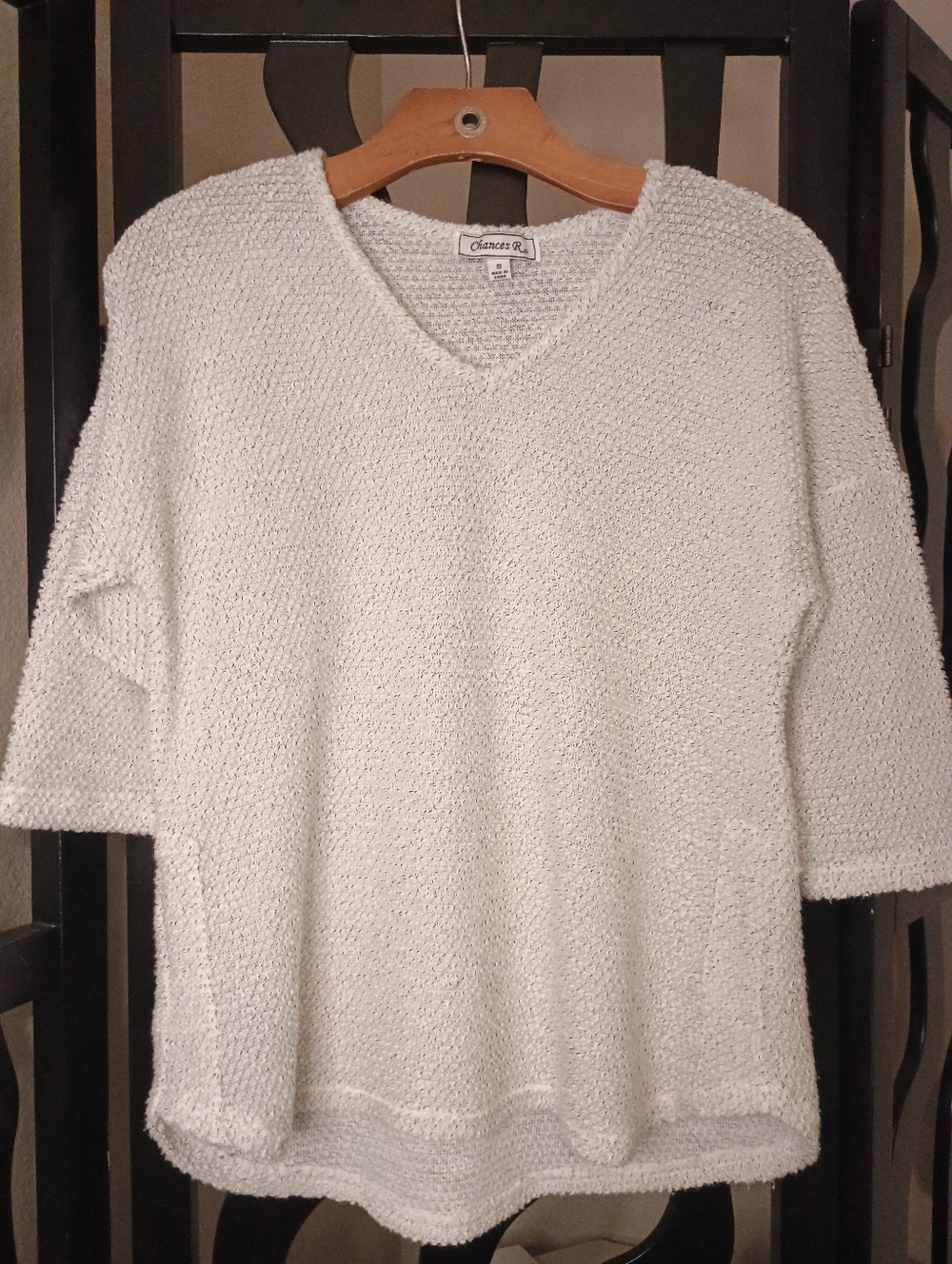 4/$25 Cream 3/4 Sleeve Top, S